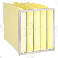 GRAINGER Pocket Air Filter: 20 in x 20 in x 22 in, MERV 14, Yellow, Synthetic, 5 Pockets (MPN 5M404). Key specifications — Display Sell UOM: EA; Brand: GRAINGER; Media Material: Synthetic; Performance Rating: MERV 14.
