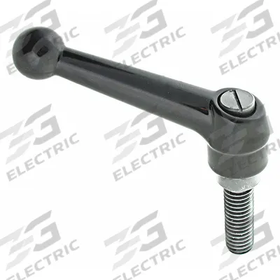 APPROVED VENDOR Adjustable Handle: Zinc w/ SS Thread, M6 - Ball-Style Adjustable Handles with Threaded Stud