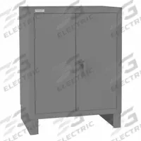DURHAM MFG Storage Cabinet: 36 1/4 in x 24 1/4 in x 48 in, Swing Handle & Padlockeable, Legs, Gray (MPN 3504-95). Key specifications — attr62713: Recessed; attr62698: Gray; attr62736: Welded; attr87895: Legs; attr62693: Assembled; attr62737: Stationary; attr62694: Adjustable; attr62695: Powder Coated.