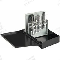 APPROVED VENDOR Drill Bit and Tap Set: 13 Pc, #4-40 to 1/4"-20 Taps, #21/#25/#29/#36/#43/#7 Drill (MPN 5PXJ0). Key specifications — attr1300596: Straight Flute.