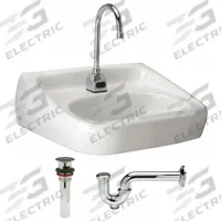 ZURN Bathroom Sink Kit: Z5360 High Back Lavatories, White, Vitreous China, Sensor, 20 in Overall Lg (MPN Z5361.604.1.07.00.0). Key specifications — Series: Z5360 High Back Lavatories; Includes: Polished Chrome; Color: White; Brand: ZURN; Sink Type: Bathroom; Material: Vitreous China; Sink Material: Ceramic.