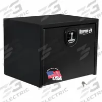 BUYERS PRODUCTS Underbody Truck Box: Underbody Truck Box, Single Drop-Down Door Door, Black, Steel (MPN 1734300). Key specifications — Color: Black; Brand: BUYERS PRODUCTS; Lock Type: Keyed.