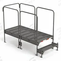 EGA Work Platform: 18 in Platform Ht - Max, 34.6 in x 76.8 in, Steel, 500 lb Load Capacity (MPN CW2-18-2-6). Key specifications — Folding: Not Foldable; Mobility: Stationary; Use Location: Indoor; Brand: EGA; Color: Gray; Exit Direction: Forward; Height Adjustability: Adjustable Height; Includes Handrails: Handrails Included.