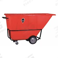 TOUGH GUY Tilt Truck: 27 cu ft, 1,250 lb, 77 in L x 33 1/4 in W x 43 in H, Red, Flat (MPN 21VK45). Key specifications — Color: Red; Brand: TOUGH GUY; Caster/Wheel Configuration: (2) Swivel.