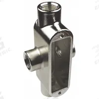 Conduit Outlet Body: Stainless Steel, 1/2 in Trade Size, X Body, 5 cu in Body Capacity, Threaded Hub (MPN S60500XB00). Key specifications — Finish: Polished; Brand: CALBRITE; Hub Style: Threaded.