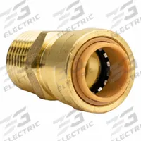 APPROVED VENDOR Push-Fit Adapter Fitting: Straight, 1/2 in OD x 1/2 in Pipe Size, Brass, Adapter (MPN LF812MR). Key specifications — Brand: APPROVED VENDOR.