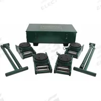 HILMAN ROLLERS Machine Roller Kit: 120,000 lb, 5 3/8 in Deck Ht, 5 7/8 in L x 5 7/8 in W, Steel (MPN KRS-60-SLP). Key specifications — Top Plate Surface: Rubber Padded; Includes: (2) Handles; Brand: HILMAN ROLLERS; Color: Green.