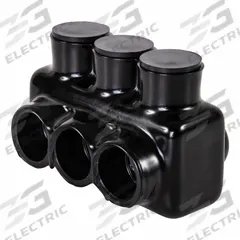 POLARIS Multitap Connector: 3 Port, Single-Sided Entry, 4 AWG – 500 kcmil Wire Size, Black (MPN IPL500-3). Key specifications — Body Material: Aluminum; Brand: POLARIS.