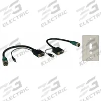 TRIPP LITE Trunk Cable Adapter: (1) VGA Male x (1) VGA Female Adapter, Black/Green (MPN EZA-VGAAX-2). Key specifications — Product Type: Trunk Cable Adapter; Manufacturer Part Number: EZA-VGAAX-2; Brand: TRIPP LITE; End 1 Connection Type: VGA Male; End 2 Connection Type: VGA Female.