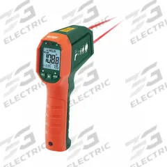 EXTECH Infrared Thermometer: IR320, Max Temp/Min Temp, Adj @ 0.10 to 1.00, Mini Thermometer Size. Key specifications — Features: Dual Laser Pointer; Testing Functions: Minimum Temperature; Temperature Alerts: Low Temperature; Standards: CE; Resolution °F: 0.1°F; Manufacturer Part Number: IR320; Mounting Style - NEW: Handheld Only; Intrinsic Safety - NEW: Not Specified Intrinsically Safe.