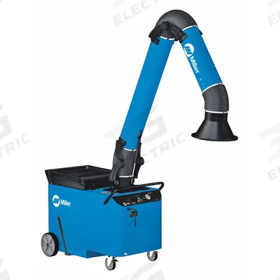 MILLER ELECTRIC Portable Fume Extractor: 875 cfm, 10 ft Arm Lg, MERV 16 - Single-Arm Self-Cleaning Filter Mobile Welding Fume Extractors