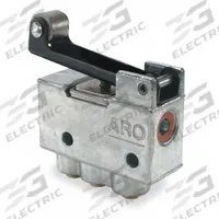 ARO Manual Air Control Valve: 200, Three-Way / Two-Position, Roller, Black, 4 scfm Flow Rate - Max (MPN 203-2-C). Key specifications — attr1092903: Black; attr1086905: Spring Return; attr1086907: 200; attr1086914: Normally Open/Normally Closed; attr1086904: Manual Air Control Valve; attr1086871: 203-2-C.