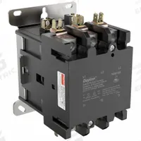 DAYTON Definite Purpose Magnetic Contactor: 3 Poles, 120V AC, 90 A, Non-Reversing (MPN 783XY2). Key specifications — Brand: DAYTON; Coil Voltage: 120V AC; Contactor Style: HVACR Definite Purpose Contactor; Mounting Style: Through Panel; Terminal Connection Type: Box Lugs; Maximum Voltage Rating: 600V AC; Phase: Three; Main Pole Contact Form: 3NO.