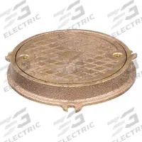 JAY R. SMITH MFG. CO Floor Cleanout: 5 1/2 in Overall Dia, 3/4 in Overall Ht, Nickel Bronze, Bronze (MPN 4810-04PB). Key specifications — Color: Bronze; Resistance Properties: Corrosion-Resistant; Brand: JAY R. SMITH MFG. CO; Finish: Polished Bronze; Includes: Frame with Anchor Lugs.