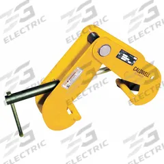CALDWELL Beam Lifting Clamp: Beam Flange Clamp, Steel, 12 in Max Jaw Opening, 6 in Min Jaw Opening (MPN BFC-5). Key specifications — Material: Steel; Beam Mount Location: Bottom; Brand: CALDWELL.
