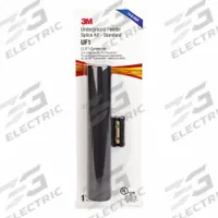 3M Splice Kit: 600 V Max Volt, 14 AWG – 8 AWG Wire Size Range (MPN UF1-SPLICE KIT). Key specifications — Kit Includes: 1.8” Mechanical Connector; 8” Heavy Wall Shrink Tubing; Brand: 3M; Direct Burial Rated: Yes.