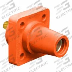 Single Pole Receptacle: Orange, Straight Taper Nose Mating, Threaded Stud Termination, 400 A (MPN 16R24-UO). Key specifications — Series: 16; Receptacle Gender: Female; Brand: LEVITON.