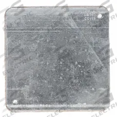 RACO Electrical Box Cover: 1 Gangs, Blank, For Square Box Shape, Steel, 4 in Overall Lg (MPN 762). Key specifications — Brand: RACO; For Box Shape: Square; Material: Steel; Cover Design: Blank.