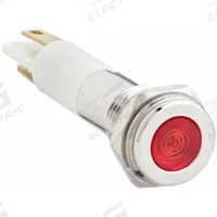 APPROVED VENDOR Flush Panel Light: 5/16 in Panel Mounting Hole Dia, LED, Red, Flush Head, H08 (MPN 24M065). Key specifications — Brand: APPROVED VENDOR; Electrical Connection: 0.11 Male Quick Disconnect.