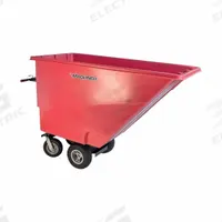 MAGLINER Powered Dump Bin Cart: Powered, 27 cu ft Cubic Foot Capacity, 750 lb Load Capacity, Red (MPN MHCSAC). Key specifications — Color: Red; Brand: MAGLINER; Caster/Wheel Configuration: (2) Swivel; Battery Chemistry: Sealed Lead Acid; Battery Type: Absorbent Glass Mat (AGM).