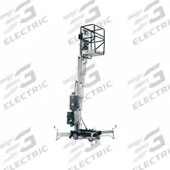 JLG Mobile Personnel Lift: Corded, Push-Around, 38 ft Elevated Platform Ht, 26 in x 28 in (MPN 38AM-AC). Key specifications — attr1045274: JLG; attr1045277: Outriggers.