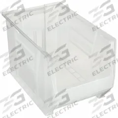 AKRO-MILS Super Size Bin: 20 in Overall Lg, 12 3/8 in x 12 in, Clear, Stacking Capable (MPN 30282SCLAR). Key specifications — Mobility: Stationary; Material: Plastic; Brand: AKRO-MILS; Stackable: Stacking Capable.