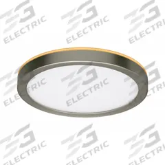 LED Flush Mount: 8 in Dia, Brushed Nickel, 2 1/2 in Ht, 800 lm, 3000K/4000K/5000K, 12 W, 120V AC (MPN 56568116). Key specifications — attr1261996: 5000K; attr1262004: Brushed Nickel; attr1262010: LED; attr1262027: Nightlight; attr1262000: Round; attr1262021: 120V AC; attr1262025: No; attr1262028: Flush Mount.