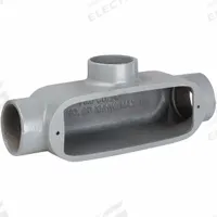 Conduit Outlet Body: Aluminum, 2 1/2 in Trade Size, T Body, 142 cu in Body Capacity, Threaded Hub (MPN OT-7). Key specifications — Finish: Powder Coated; Includes: Set Screw Hubs; For Use With: IMC; Brand: HUBBELL KILLARK; Hub Style: Threaded; Mfr. Series: O.