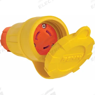 PASS & SEYMOUR Locking Connector: Non-NEMA, Yellow, 125/250V AC, 30 A Current Rating - General Purpose Connectors