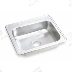 ELKAY Bowl Drop-In Sink: 25 in Overall Lg, 22 in Overall Wd, 8 in Bowl Dp, 21 in Bowl Lg, 1 Bowls (MPN DSE125223). Key specifications — Brand: ELKAY; Color Family: Silver/Gray.