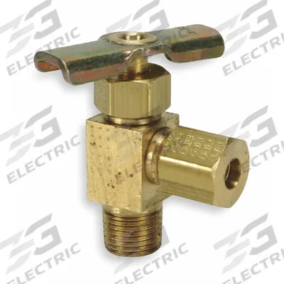 WEATHERHEAD Needle Valve: Angle Valve Body, Brass, 1/8 in Pipe Size, Compression x MIP - Brass Angle-Body Needle Valves