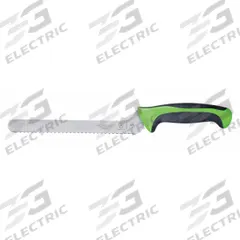 MERCER CUTLERY Utility Knife: Offset, 8 in Overall Lg, Steel Blade, Santoprene/Polypropylene Handle (MPN M22418GR). Key specifications — Sub-brand: Millennia Colors; Brand: MERCER CUTLERY; Blade Material: Steel; Blade Type: Offset; Edge Style: Sharp Edge; Wavy Edge; Forged/Stamped: Stamped; Handle Color: Green.