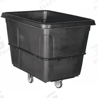 GRAINGER Cube Truck: 20 cu ft, 1,200 lb, 48 1/2 in L x 36 in W x 37 1/2 in H, (2) Rigid/(2) Swivel (MPN 36FL01). Key specifications — Manufacturer Part Number: 36FL01; Brand: GRAINGER; Caster/Wheel Configuration: (2) Rigid; Color: Black.