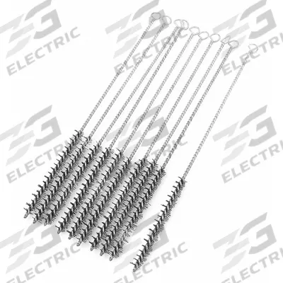 WEILER Double Spiral Tube Brush: Double Stem, Carbon Steel, 5/8 in Dia - Heavy-Cleaning Brushes for Carbon Steel