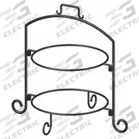 ITI Plate Stand: Black, Iron, 16 1/2 in Overall Wd, 20 in Overall Lg, 19 1/2 in Overall Ht (MPN WR-122). Key specifications — Brand: ITI; Color: Black; Product Type: 2 Tier Plate Stand; Material: Iron.
