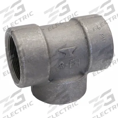 ANVIL Metal Pipe Tee: 1/2 in x 1/2 in x 1/2 in, 2,000 psi @ 150°F, Steel - Threaded High-Pressure Pipe Fittings