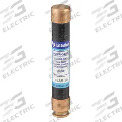 LITTELFUSE Fuse: Class RK5, FLSR Series, Time-Delay, 20 A, 600 V AC, 300 V DC, Non-Indicating (MPN FLSR020). Key specifications — Series: FLSR.