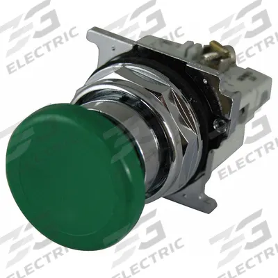 EATON Mushroom Head Push Button: Non-Illuminated, Mushroom Head Profile, Metallic - Mushroom-Head Push Buttons