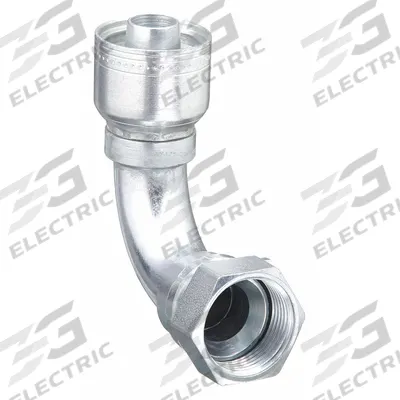 AEROQUIP Hydraulic Crimp Fitting: Steel x Steel, 90° Elbow, -4 For Hose Dash Size - Aeroquip Crimp Hydraulic Hose Fittings with JIC Connection