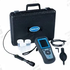 HACH Dissolved Oxygen Meter: Dissolved Oxygen, 200% DO Concentration - Max, 0.1, 0°C – 60°C, Digital (MPN LEV015.53.21004). Key specifications — Includes: LEZ015.99A003A HQ Hand Strap and Kickstand; DO Accuracy: ±0.2 mg/L for greater than 8 mg/L; Temp Accuracy: ±0.3 °C; Brand: HACH; DO Resolution: 0.1.
