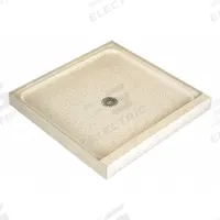FIAT PRODUCTS Shower Base: Square, Single Threshold, Terrazzo, 42 in Overall Lg, 4 in Overall Ht (MPN 42MFT081). Key specifications — Material: Terrazzo; Drain Location: Center; Brand: FIAT PRODUCTS.