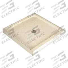 FIAT PRODUCTS Shower Base: Square, Single Threshold, Terrazzo, 42 in Overall Lg, 4 in Overall Ht (MPN 42MFT081). Key specifications — Material: Terrazzo; Drain Location: Center; Brand: FIAT PRODUCTS.