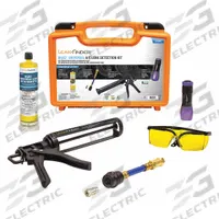 LEAKFINDER UV Leak Detection Kit: UV Leak Detection Kit, 1 Pieces, R-1234yf/R-134a (MPN LF016). Key specifications — Brand: LEAKFINDER; Includes: Caulking Gun Style Injector; Tool Type: UV Leak Detection Kit; For Use With: R-134a.