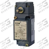EATON Plug-In Limit Switch: 29 mm Mounting Hole Vertical Center to Center Distance, 90°, Lever-Rod (MPN E50NN1). Key specifications — Manufacturer Part Number: E50NN1; Brand: EATON; Electrical Connection: Screw Terminals; Series: E50.