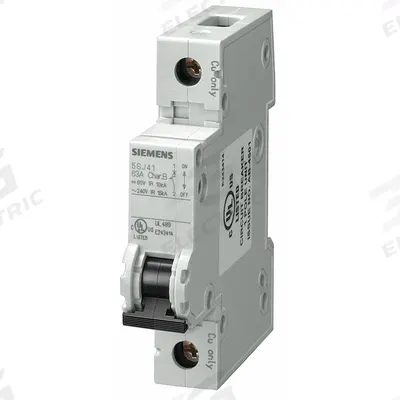 Siemens Miniature Circuit Breaker: 25 A Amps, 60V DC, 14kA at 240V AC, Screw Clamp - B-Curve, 1-Pole UL489 DIN Rail-Mount Miniature Circuit Breakers