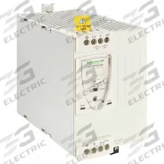 SCHNEIDER DC Power Supply: DIN Rail, 240 W Output Power - Rated, 10 A Current - Output, Single Phase (MPN ABL8RPS24100). Key specifications — attr1044898: Single; attr1044874: Plastic; attr1044879: 100 to 120V AC; attr211400: SCHNEIDER.