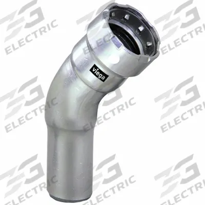 VIEGA MEGAPRESS Crimp Elbow Fitting: 1/2 in Pipe x 1/2 in Pipe Size, Press-fit x FTG - Stainless Steel Press Fittings