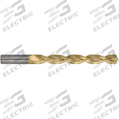 CLEVELAND Jobber Length Drill Bit: #2, 135° Split Point, TiN-Coated Cobalt - Cobalt Jobber-Length Drill Bits for Deep Hole-Drilling