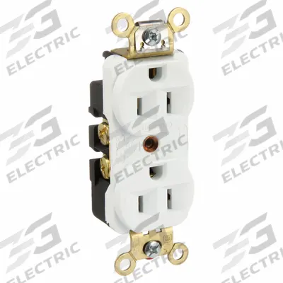 HUBBELL Receptacle: Duplex, 5-15, White, 125V AC, 15 A, 2 Pole / 3 Wire (MPN HBL5252W) - General Purpose Receptacles