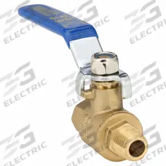 APPROVED VENDOR Manual Two-Way Ball Valve: 1/4 in, Brass, Straight, MNPT x FNPT, Full Port Ball Port (MPN G-MBB-25). Key specifications — Brand: APPROVED VENDOR; Handle: Lever.